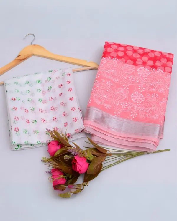 Blockprinted_Kota_Doria_Stunning_Red_Emroidered_Saree