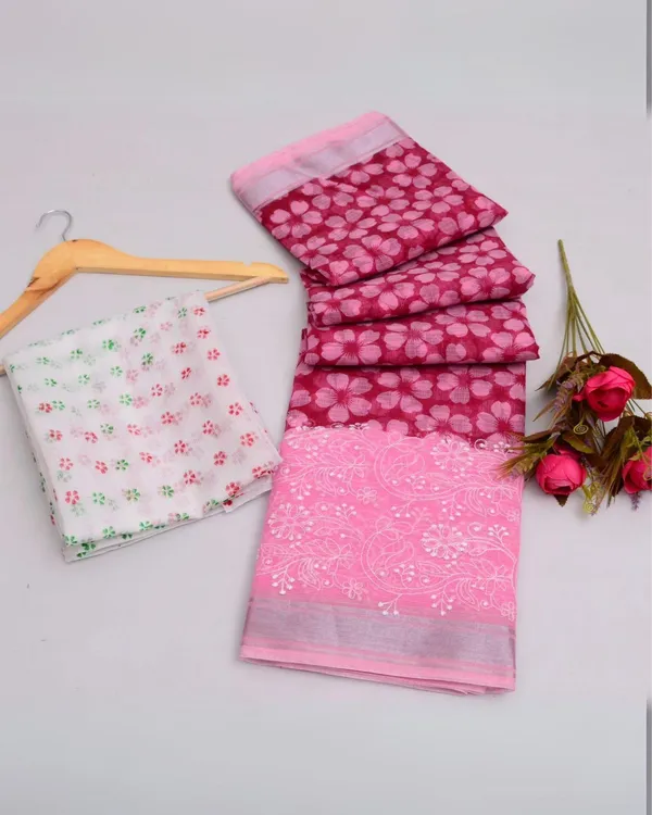 Blockprinted_Kota_Doria_Adorable_Burgundy_Emroidered_Saree