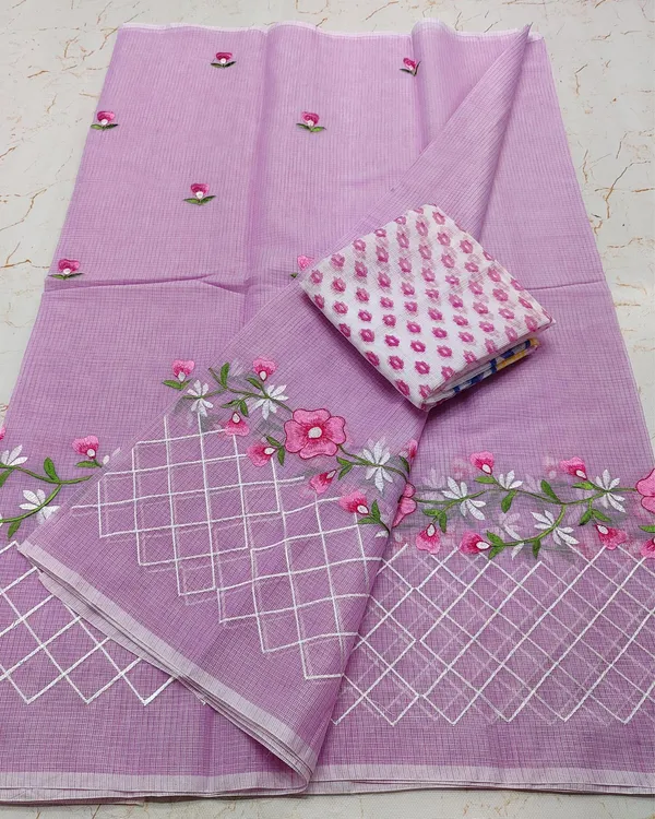 Tranquil_Lavender_Kota_Doria_Cotton_Floral_Embroidery_Saree