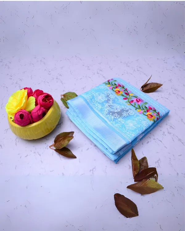 Fanciful_Blue_Kota_Doria_Cotton_Floral_Embroidery_Saree