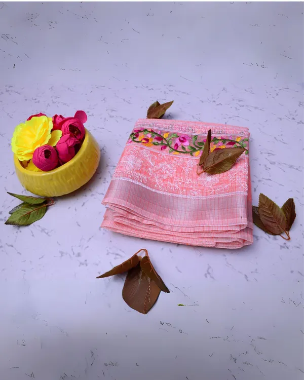 Exquisite_Pink_Kota_Doria_Cotton_Floral_Embroidery_Saree