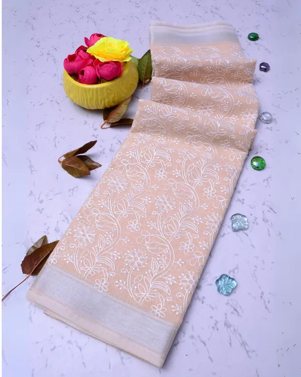 Kota_Doria_Enigmatic_Peach_Saree_Allover_Embroidery