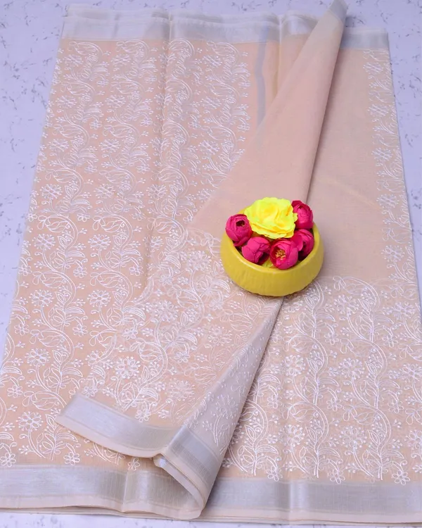 Kota_Doria_Enigmatic_Peach_Saree_Allover_Embroidery