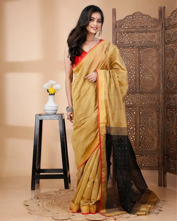 Lustrous_Pure_Silk_Goden_Yellow_Saree