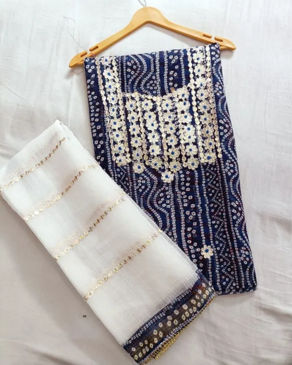 Glimmering_Dark_Blue_Kota_Doria_Suit_(Top+Bottom+Dupatta)