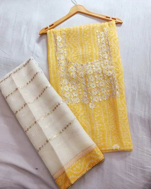 Glimmering_Sunflower_Yellow_Kota_Dori_Suit_(Top+Bottom+Dupatta)