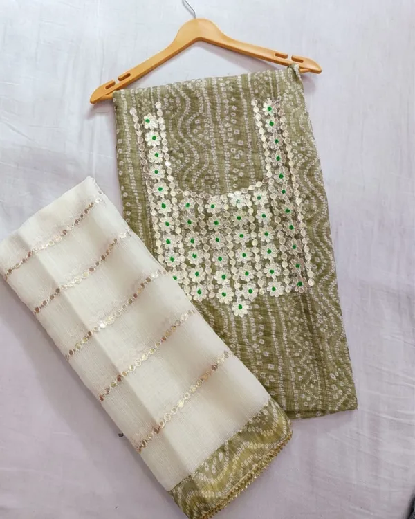 Glimmering_Olive_Green_Kota_Dori_Suit_(Top+Bottom+Dupatta)