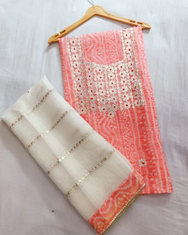 Glimmering_Peach_Color_Kota_Dori_Suit_(Top+Bottom+Dupatta)