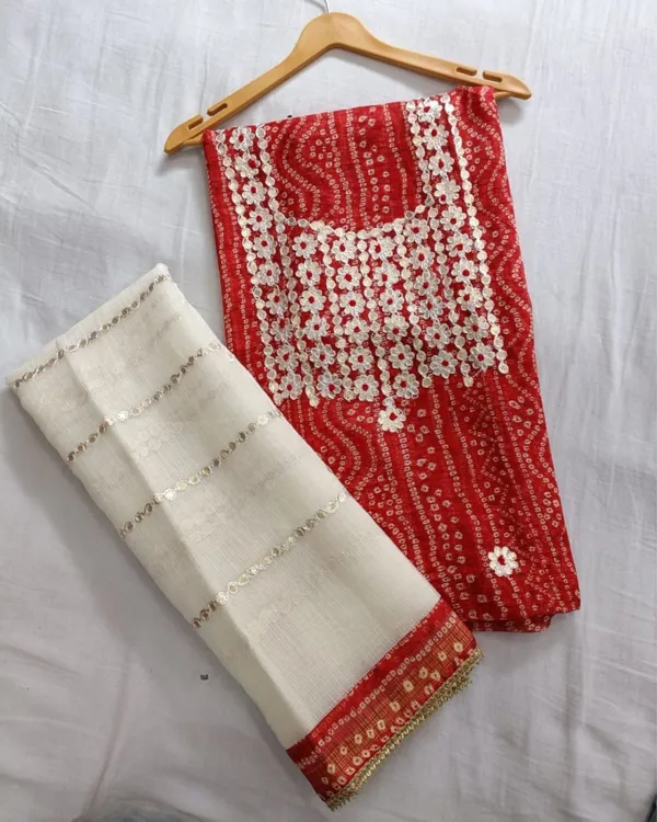 Glimmering_Crimson_Red_Kota_Dori_Suit_(Top+Bottom+Dupatta)