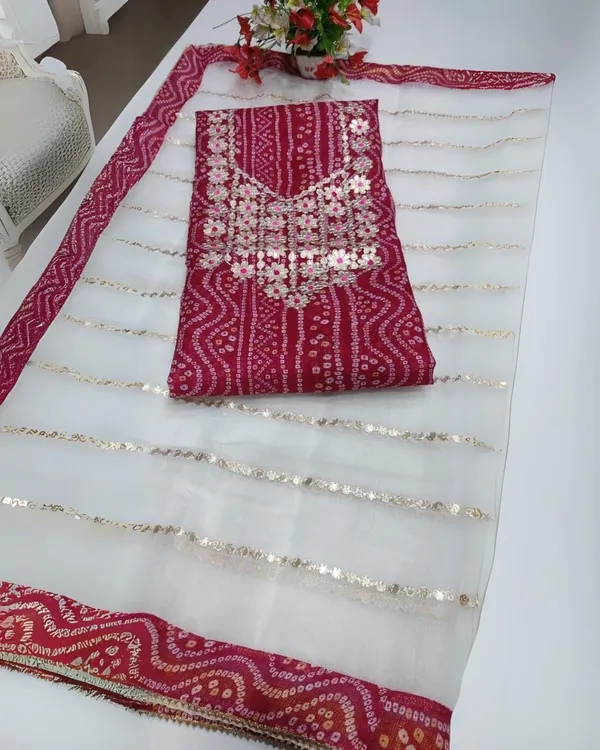 Glimmering_Dark_Pink_Kota_Dori_Suit_(Top+Bottom+Dupatta)