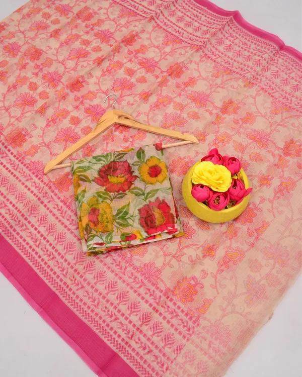 Kalam_Dawat_Pale_Pink_Kota_Doria_Kalamkari_Saree