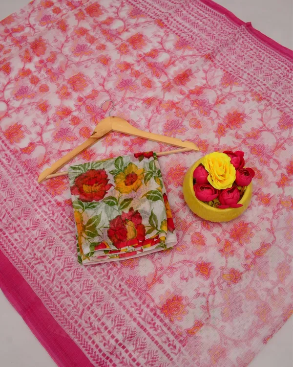 Kalam_Dawat_Light_Pink_Kota_Doria_Kalamkari_Saree