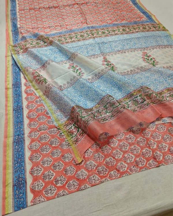 Whispering_Petals_Blockprint_Chanderi_Silk_Saree_Copper_Orange