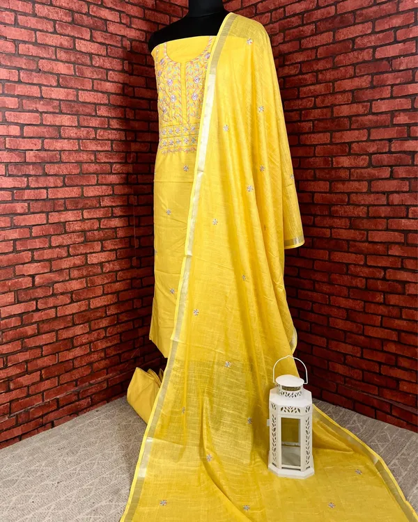 Gulmohar_Slub_Linen_Vivid_Yellow_Unstitched_Suit