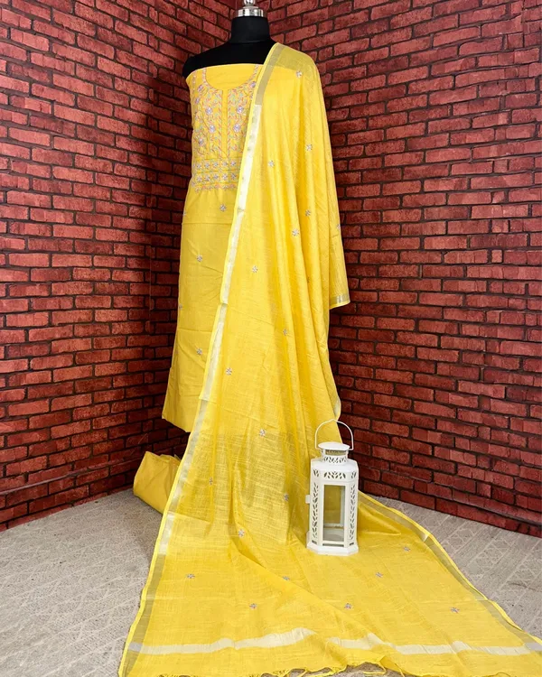 Gulmohar_Slub_Linen_Vivid_Yellow_Unstitched_Suit
