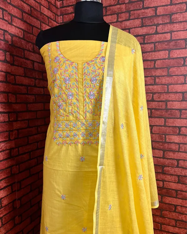 Gulmohar_Slub_Linen_Vivid_Yellow_Unstitched_Suit