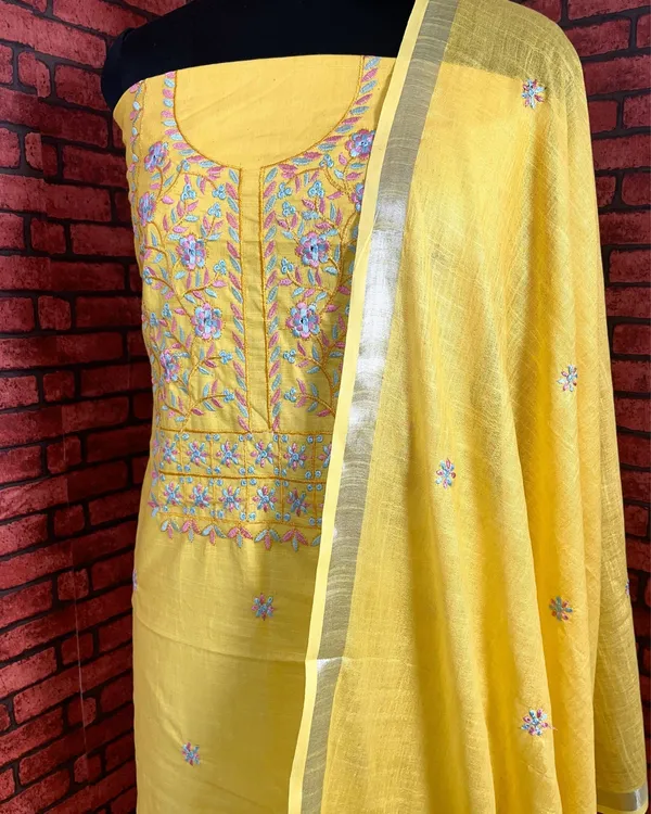 Gulmohar_Slub_Linen_Vivid_Yellow_Unstitched_Suit