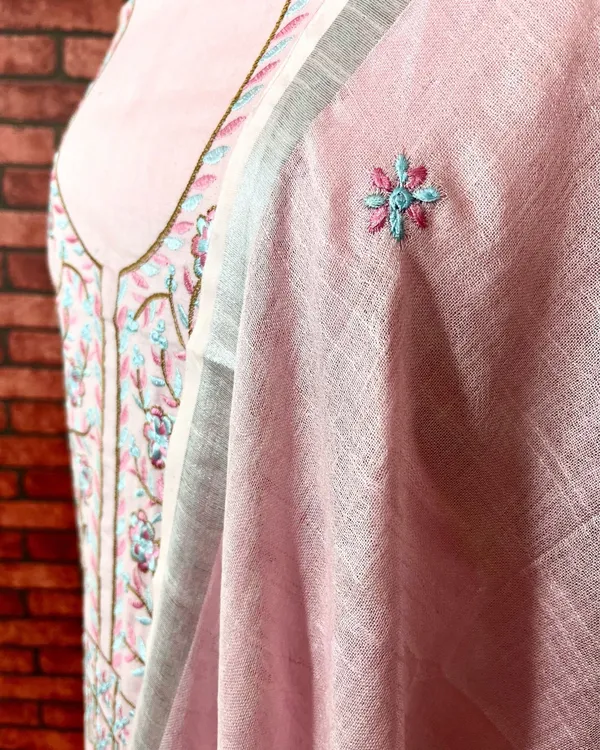 Gulmohar_Slub_Linen_Rose_Pink_Unstitched_Suit