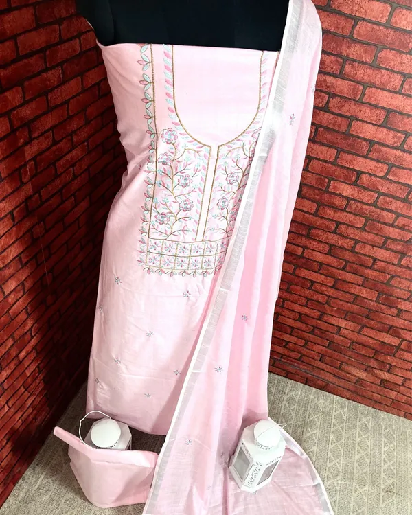 Gulmohar_Slub_Linen_Rose_Pink_Unstitched_Suit