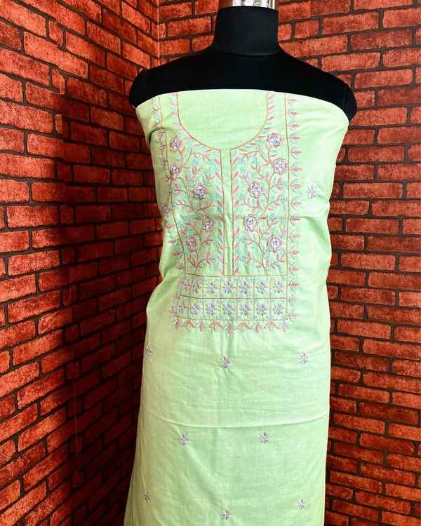 Gulmohar_Slub_Linen_Pista_Green_Unstitched_Suit