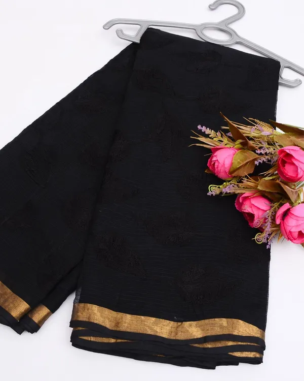 Pankhudi_Kota_Doria_Intense_Black_Saree_Embroidered