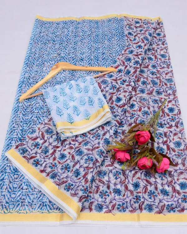 Craft_Couture_Kota_Doria_Calm_Blue_Blockprinted_Saree