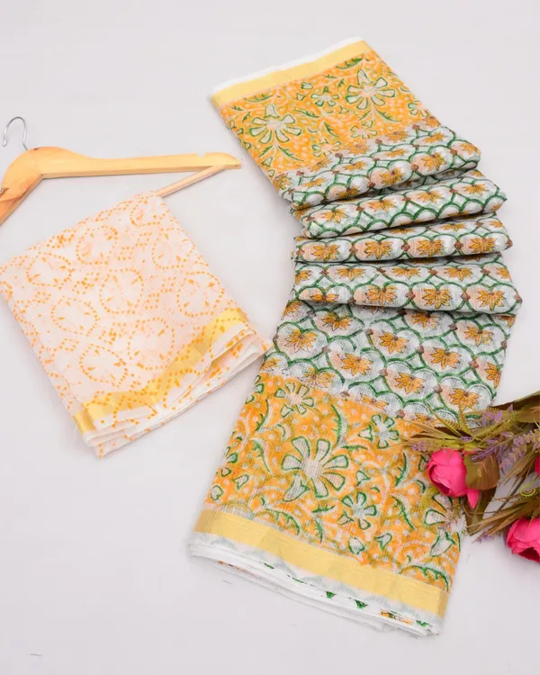 Craft_Couture_Kota_Doria_Sunny_Yellow_Blockprinted_Saree