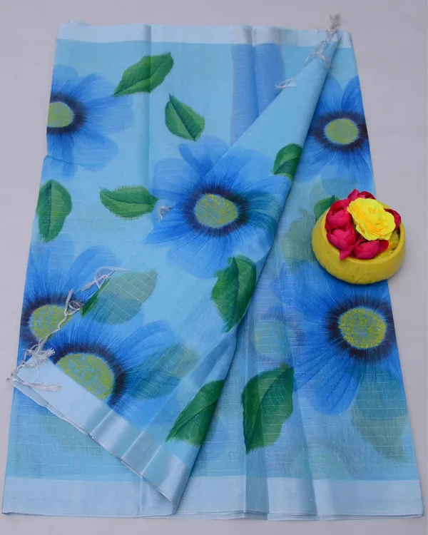 Chitralekha_Hand_Painted_Kota_Linen_Deep_Blue_Saree