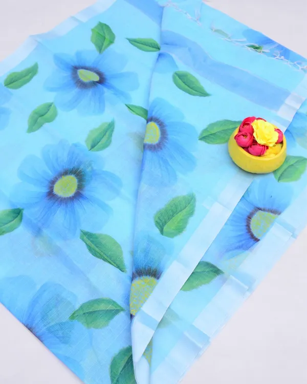 Chitralekha_Hand_Painted_Kota_Linen_Deep_Blue_Saree