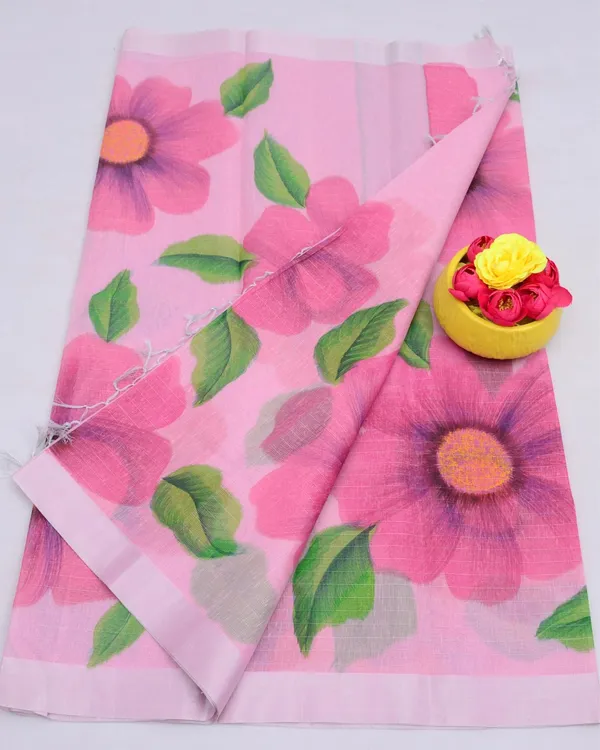 Chitralekha_Hand_Painted_Kota_Linen_Charm_Pink_Saree