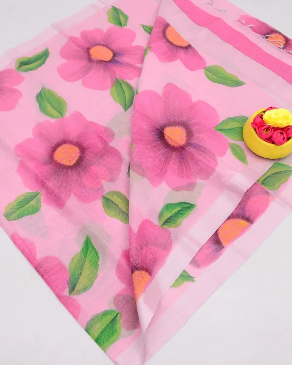 Chitralekha_Hand_Painted_Kota_Linen_Charm_Pink_Saree