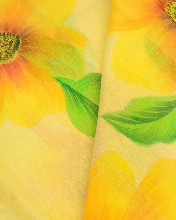 Chitralekha_Hand_Painted_Kota_Linen_Warm_Yellow_Saree