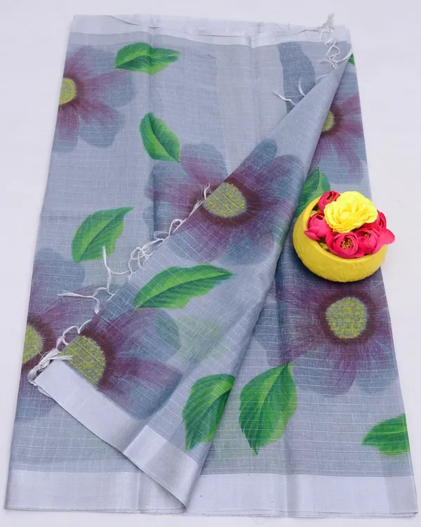 Chitralekha_Hand_Painted_Kota_Linen_Dark_Purple_Saree