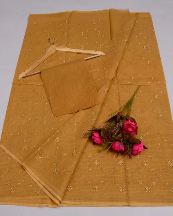 Pankhudi_Kota_Doria_Light_Brown_Saree_Embroidered