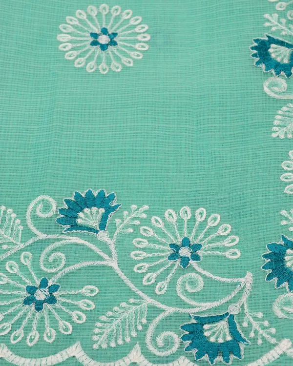Kashidakari_Embroidered_Kota_Doria_Sea_Green_Saree