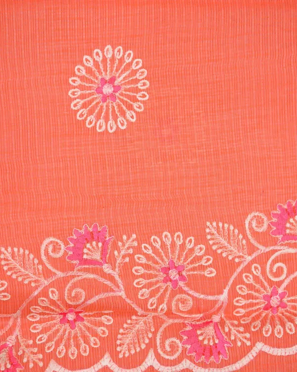 Kashidakari_Embroidered_Kota_Doria_Sweet_Orange_Saree
