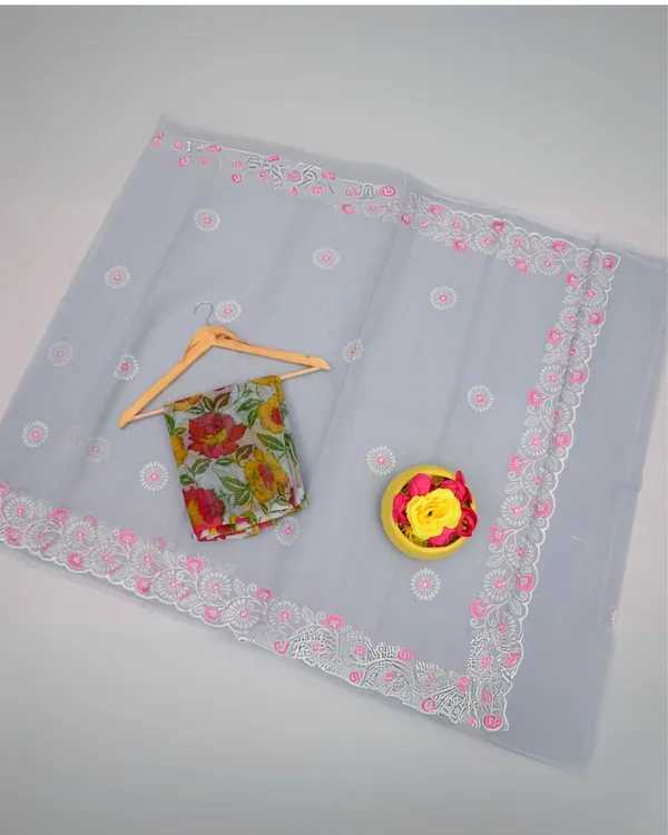 Kashidakari_Embroidered_Kota_Doria_Cool_Gray_Saree