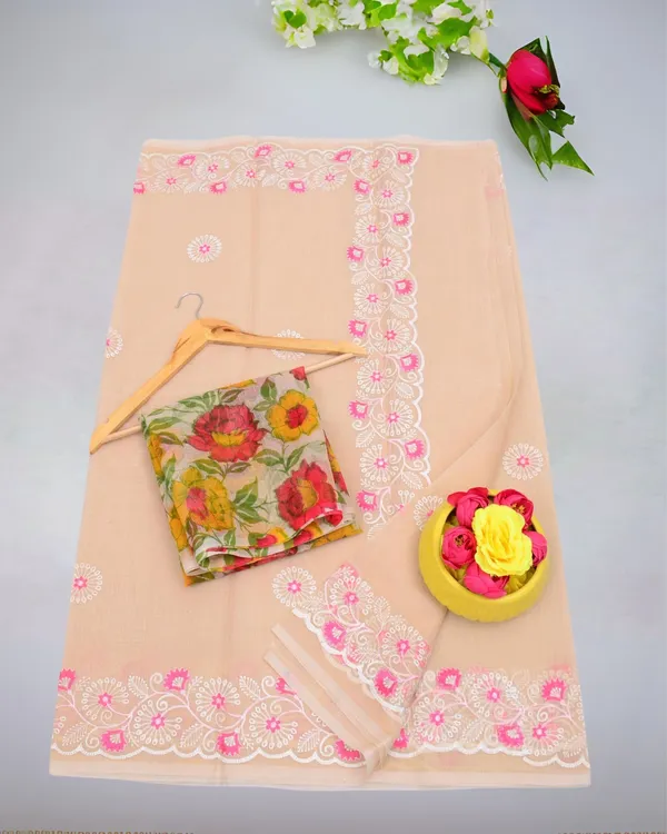 Kashidakari_Embroidered_Kota_Doria_Light_Peach_Saree