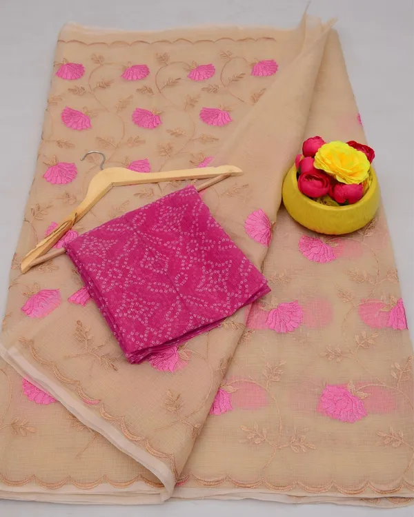 Pankhudi_Embroidered_Kota_Doria_Light_Brown_Saree