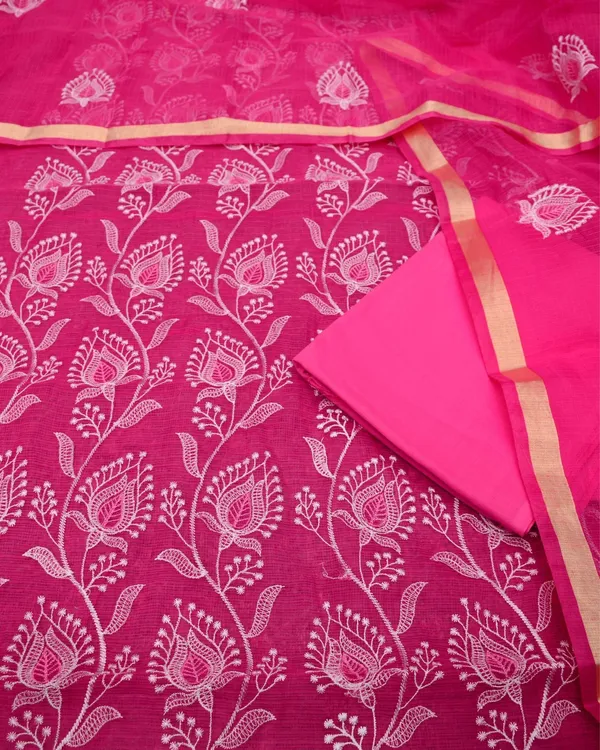 Kashidakari_Embroidered_Kota_Doria_Magenta_Pink_Suits