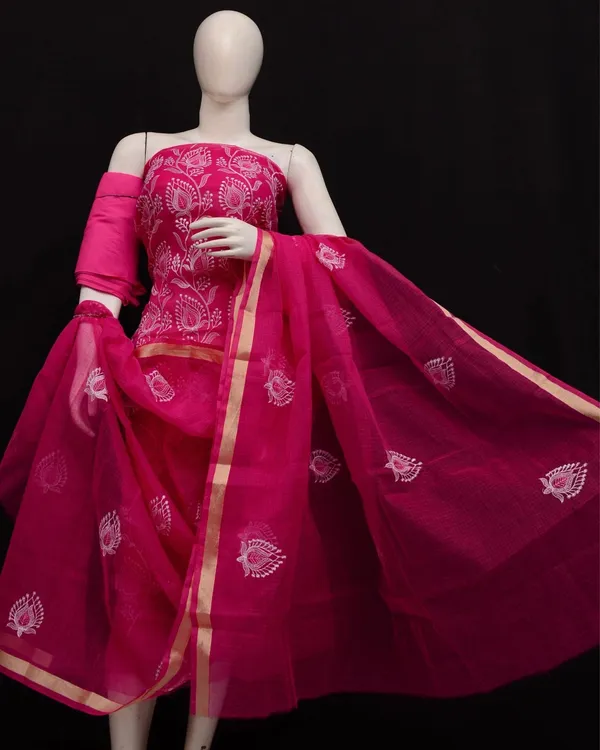 Kashidakari_Embroidered_Kota_Doria_Magenta_Pink_Suits