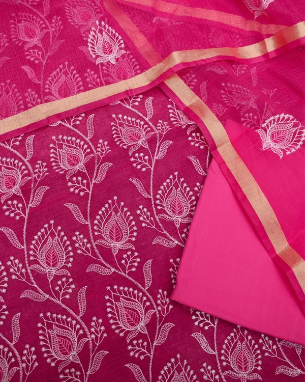 Kashidakari_Embroidered_Kota_Doria_Magenta_Pink_Suits