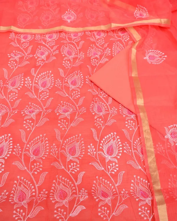 Kashidakari_Embroidered_Kota_Doria_Warm_Red_Suits