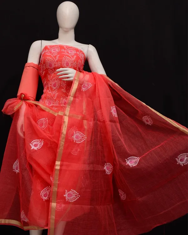 Kashidakari_Embroidered_Kota_Doria_Warm_Red_Suits