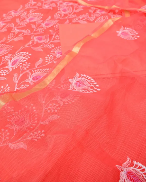 Kashidakari_Embroidered_Kota_Doria_Warm_Red_Suits