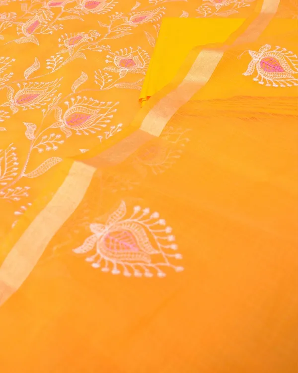 Kashidakari_Embroidered_Kota_Doria_Sunny_Orange_Suits