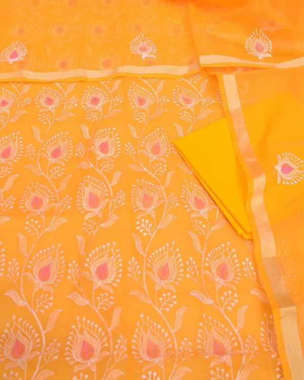 Kashidakari_Embroidered_Kota_Doria_Sunny_Orange_Suits