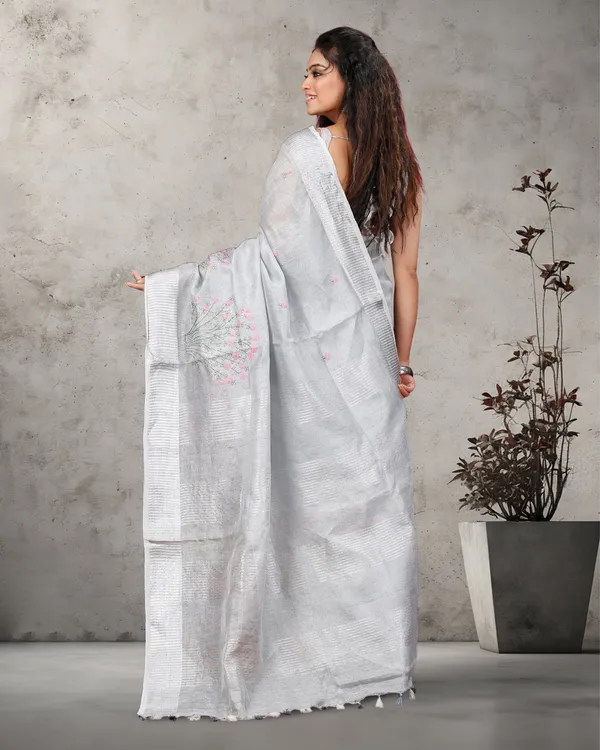 Shiromani_Tissue_Linen_Sleek_Silver_Embroidered_Saree