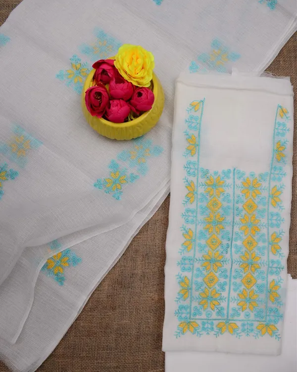 Kashidakari_Kota_Doria_Embroidered_Soft_White_Suit