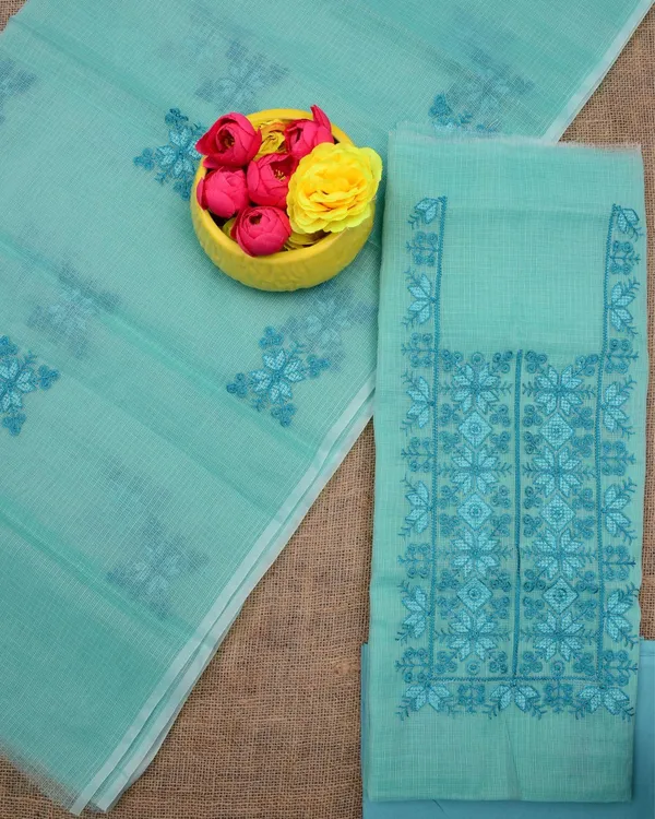 Kashidakari_Kota_Doria_Embroidered_Maya_Blue_Suit